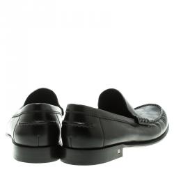 Pre Owned Louis Vuitton Black Damier Embossed Outline Loafers Size 45.5