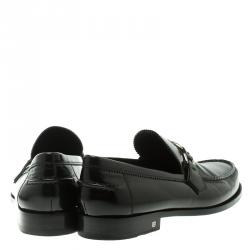 Pre Owned حذاء لوفرز لوي فيتون ميجور جلد أسود مقاس 45.5