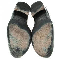 Pre Owned حذاء لوفرز لوي فيتون ميجور جلد أسود مقاس 45.5