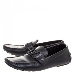 Pre Owned Louis Vuitton Dark Brown Leather Monte Carlo Loafers Size 42.5