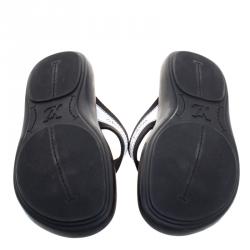 Pre Owned صندل إصبع لوي فيتون كانفاس مونوكرومي مقاس 42.5