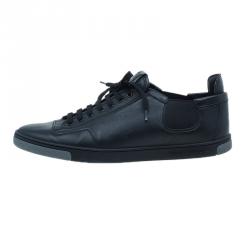 Pre Owned حذاء رياضي لوي فيتون جلد أسود بالشعار مقاس 42