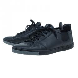 Pre Owned حذاء رياضي لوي فيتون جلد أسود بالشعار مقاس 42