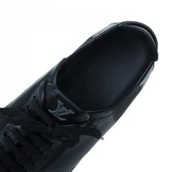 Pre Owned حذاء رياضي لوي فيتون ج لد أسود بالشعار مقاس 42