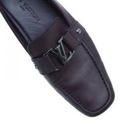 Pre Owned Louis Vuitton Purple Leather Monte Carlo Loafers Size 42.5