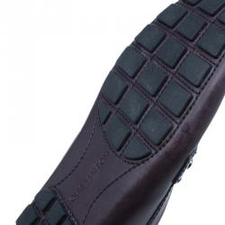 Pre Owned Louis Vuitton Purple Leather Monte Carlo Loafers Size 42.5