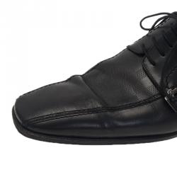 Pre Owned Louis Vuitton Black Damier Leather Lace Up Oxfords Size 42.5 