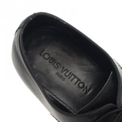 Pre Owned Louis Vuitton Black Damier Leather Lace Up Oxfords Size 42.5 