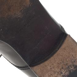 Pre Owned Louis Vuitton Black Damier Leather Lace Up Oxfords Size 42.5 