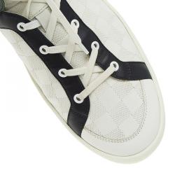 Louis Vuitton White Damier Leather High Top Sneakers Size 43.5