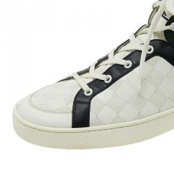 Louis Vuitton White Damier Leather High Top Sneakers Size 43.5