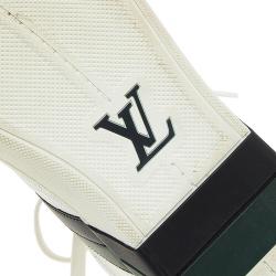 Louis Vuitton White Damier Leather High Top Sneakers Size 43.5