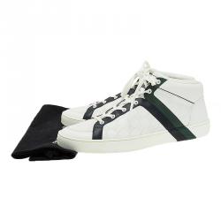 Louis Vuitton White Damier Leather High Top Sneakers Size 43.5