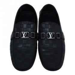 مملوكة مسبقًا حذاء موكاسان لوي فيتون هوكنهايم أسود مقاس 44.5