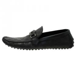 مملوكة مسبقًا Louis Vuitton Onyx Damier Embossed Hockenheim Moccasins Size 42