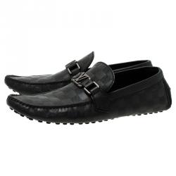مملوكة مسبقًا Louis Vuitton Onyx Damier Embossed Hockenheim Moccasins Size 42