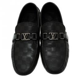 مملوكة مسبقًا Louis Vuitton Onyx Damier Embossed Hockenheim Moccasins Size 42
