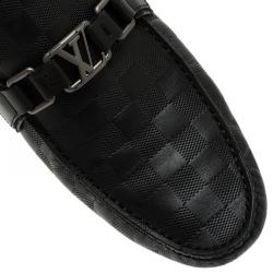 مملوكة مسبقًا Louis Vuitton Onyx Damier Embossed Hockenheim Moccasins Size 42