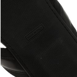 Pre Owned Louis Vuitton Black Leather Criss-Cross Sandals Size 43