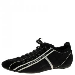 مملوكة مسبقًا Louis Vuitton Black Canvas and Suede Sneakers 42.5