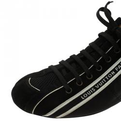 مملوكة مسبقًا Louis Vuitton Black Canvas and Suede Sneakers 42.5