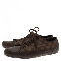 Pre Owned حذاء رياضي لوي فيتون جلد وكانفاس دامييه ايبين مقاس 42.5