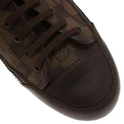 Pre Owned حذاء رياضي لوي فيتون جلد وكانفاس دامييه ايبين مقاس 42.5