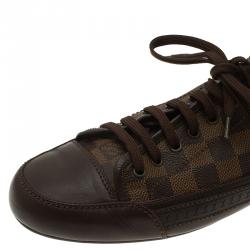 Pre Owned حذاء رياضي لوي فيتون جلد وكانفاس دامييه ايبين مقاس 42.5