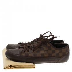 Pre Owned حذاء رياضي لوي فيتون جلد وكانفاس دامييه ايبين مقاس 42.5
