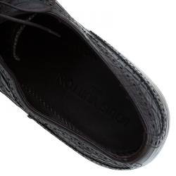 Pre Owned Louis Vuitton Two Tone Alligator Leather Brogue Derby Size 45