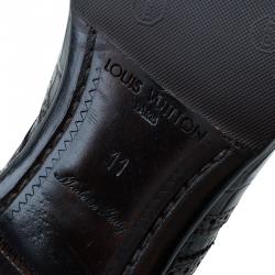 Pre Owned Louis Vuitton Two Tone Alligator Leather Brogue Derby Size 45