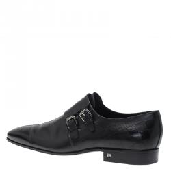 مملوكة مسبقًا Louis Vuitton Black Damier Embossed Leather Monk Slip On Size 42