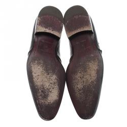 مملوكة مسبقًا Louis Vuitton Black Damier Embossed Leather Monk Slip On Size 42