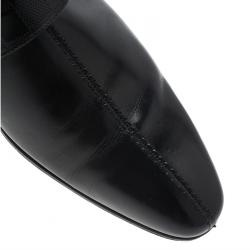 مملوكة مسبقًا Louis Vuitton Black Damier Embossed Leather Monk Slip On Size 42