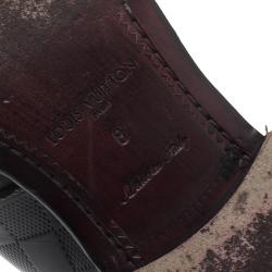 مملوكة مسبقًا Louis Vuitton Black Damier Embossed Leather Monk Slip On Size 42