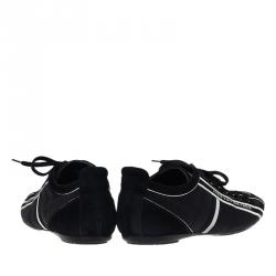 مملوكة مسبقًا Louis Vuitton Black Canvas and Suede Sneakers Size 42.5