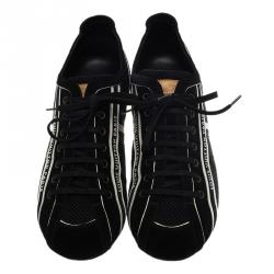 مملوكة مسبقًا Louis Vuitton Black Canvas and Suede Sneakers Size 42.5