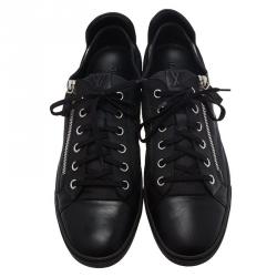 Pre Owned حذاء رياضي لوي فيتون جلد دامييه غرافايت ونايلون مقاس 44.5