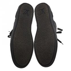 Pre Owned حذاء رياضي لوي فيتون جلد دامييه غرافايت ونايلون مقاس 44.5