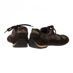 Pre Owned حذاء رياضي لوي فيتون اينيرغي كانفاس مونوغرامي وسويدي بني مقاس 42.5