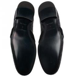 Pre Owned Louis Vuitton Blue Hot Air Balloon Embroidered Loafers Size 43