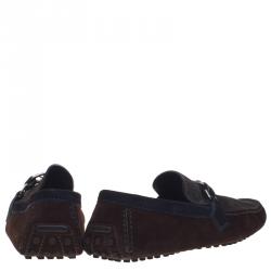 مملوكة مسبقًا حذاء لوفرز لوي فيتون سويدي ثنائى اللون مقاس 42.5