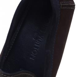 مملوكة مسبقًا حذاء لوفرز لوي فيتون سويدي ثنائى اللون مقاس 42.5