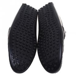 Pre Owned Louis Vuitton Black Leather Driver Loafers Size 42.5