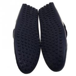 Pre Owned Louis Vuitton Black Leather Driver Loafers Size 42.5