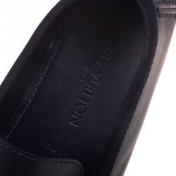 Pre Owned Louis Vuitton Black Leather Driver Loafers Size 42.5