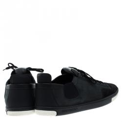 Pre Owned Louis Vuitton Navy Blue Nubuck And Suede  V Gaston Sneakers Size 42.5