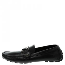 مملوكة مسبقًا Louis Vuitton Black Leather Monte Carlo Loafers Size 40