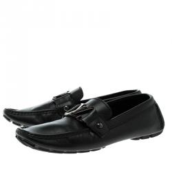 مملوكة مسبقًا Louis Vuitton Black Leather Monte Carlo Loafers Size 40
