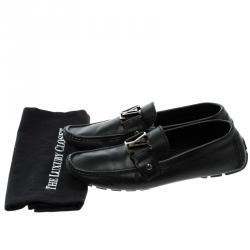 مملوكة مسبقًا Louis Vuitton Black Leather Monte Carlo Loafers Size 40